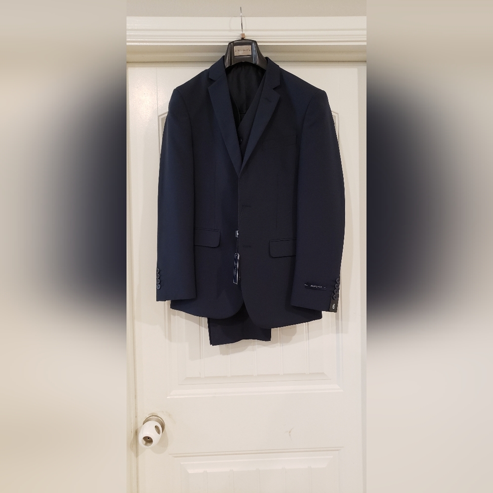 Braveman 34s 3pc Slim Navy Blue Suit